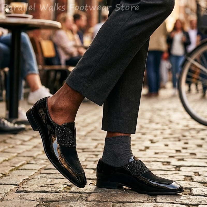 Men'S Shoes Smart - Мужские черные лоферы из искусственной замши