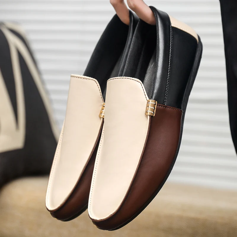 Men'S Shoes Hey Dude - Модные кожаные лоферы для мужчин, удобные