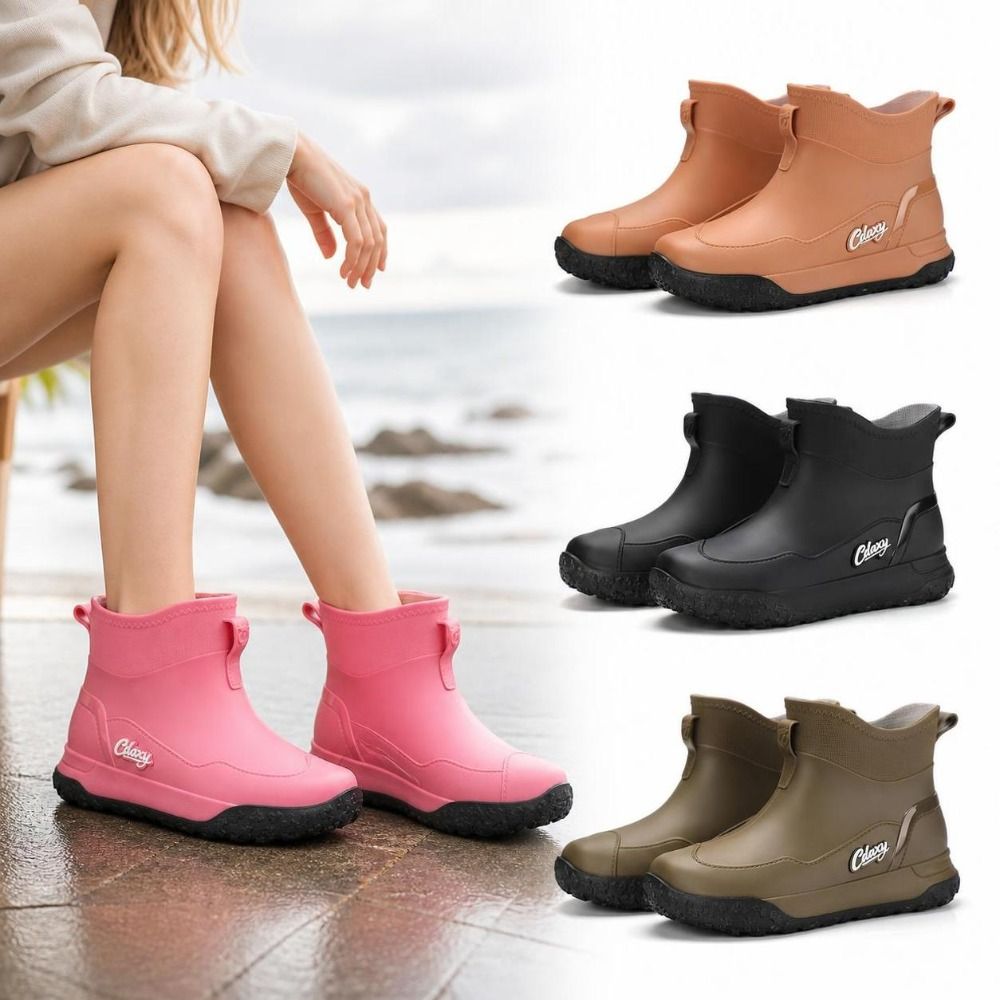 Men'S Shoes Water Resistant - Утолщенные водонепроницаемые короткие резиновые сапоги, износостойкая
