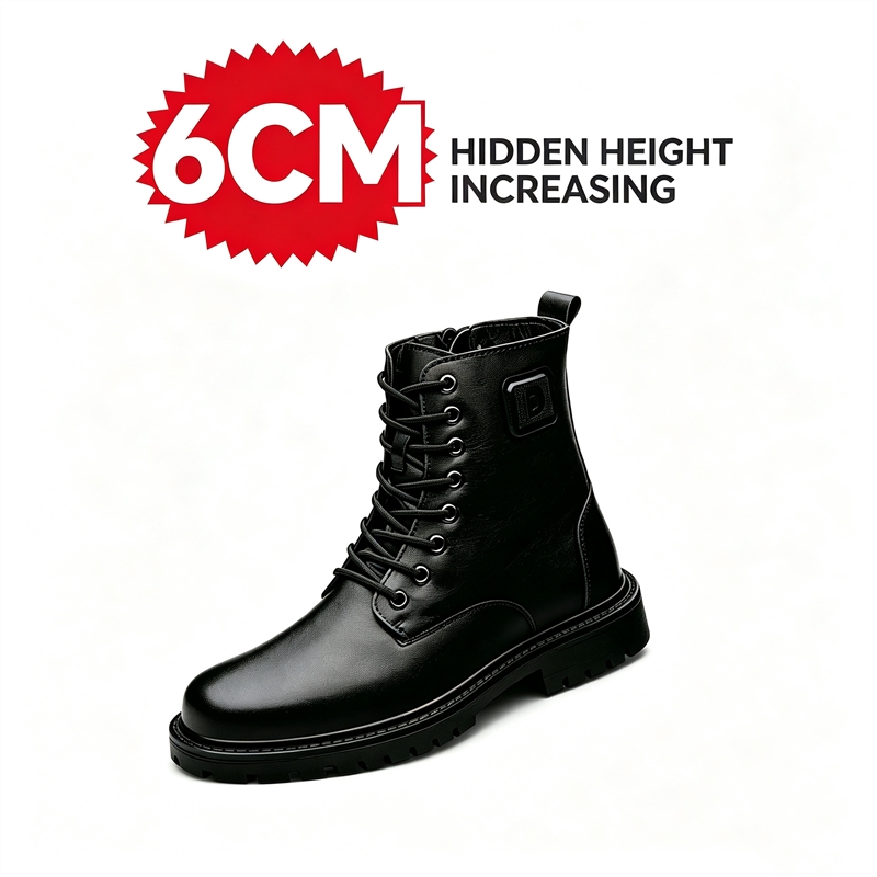 Men'S Shoes Increase Height - Мужские зимние кожаные ботинки на скрытой